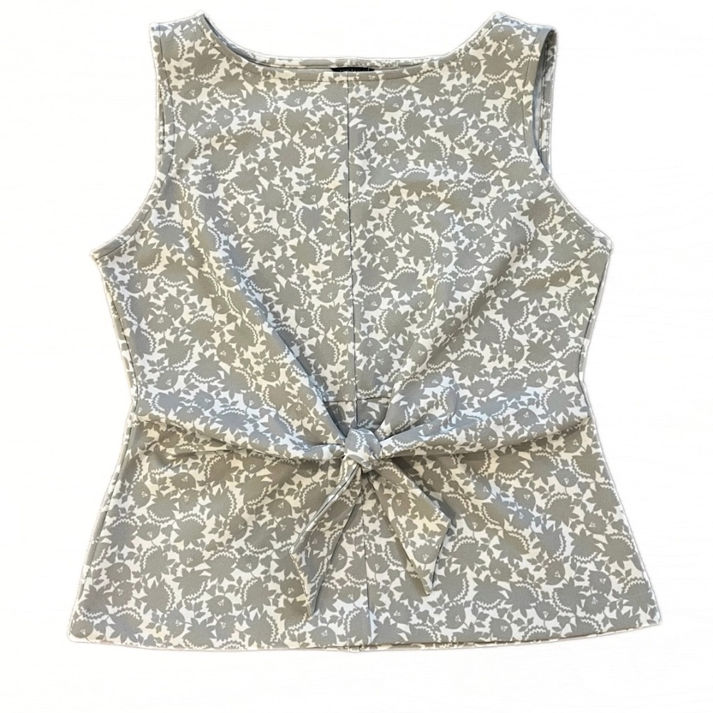 Ann Taylor shirt Floral Gray Sleeveless Top